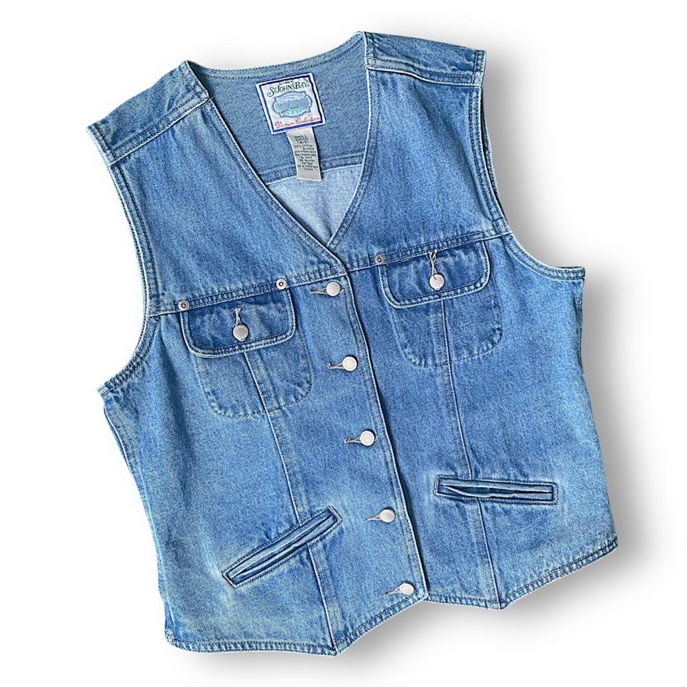 Vintage St. John’s Bay Light Blue Denim Vest